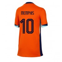 Camiseta Países Bajos Memphis Depay #10 Primera Equipación Replica Eurocopa 2024 para mujer mangas cortas